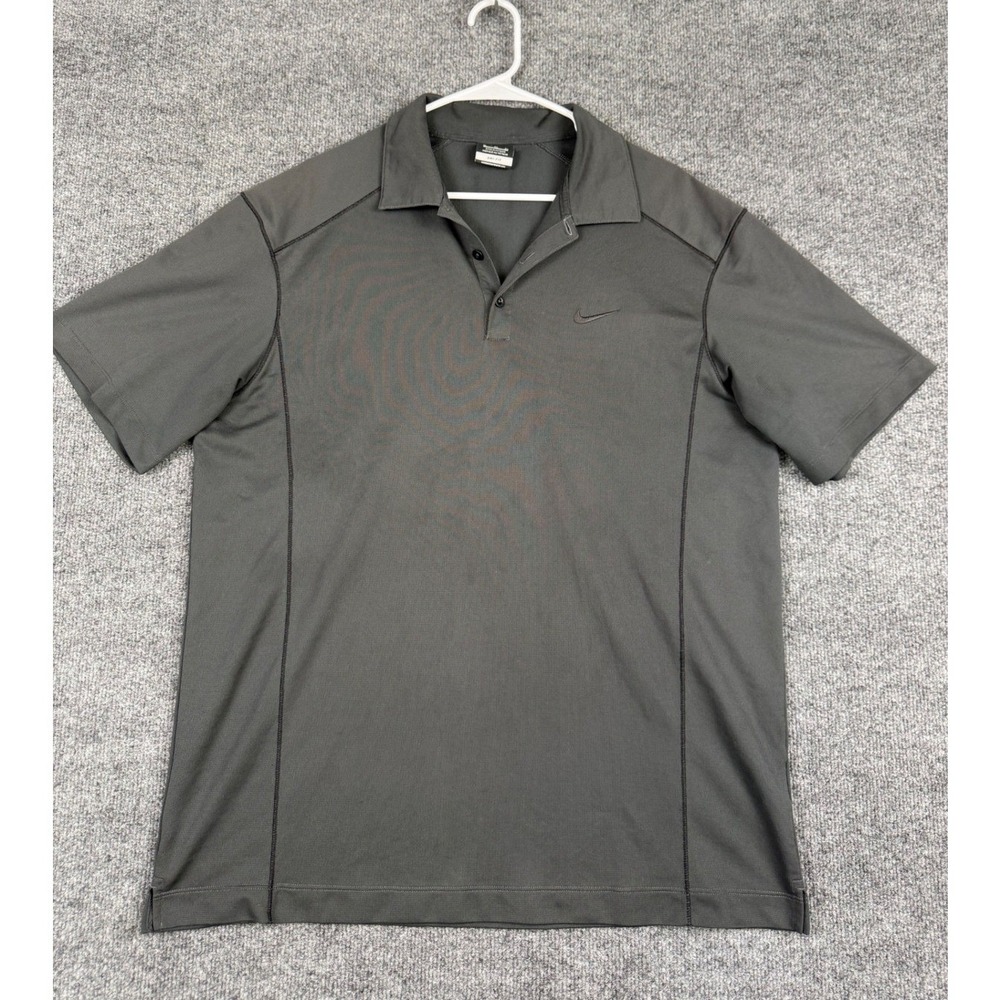Nike Golf Dri-FIT Polo Shirt Mens XL Gray Short Sleeve Performance Golf Top